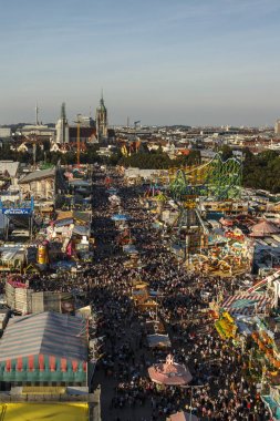 Oktoberfest fairgound 2016 Münih, Almanya,