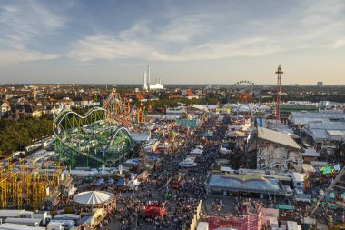 Oktoberfest fairgound 2016 Münih, Almanya,