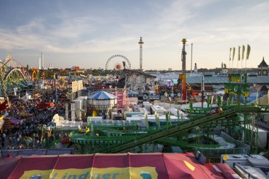 Oktoberfest fairgound 2016 Münih, Almanya,