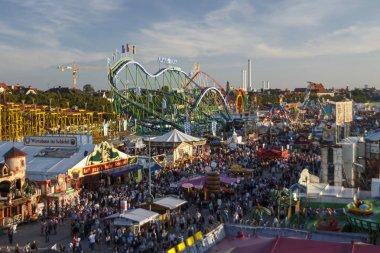 Oktoberfest fairgound 2016 Münih, Almanya,