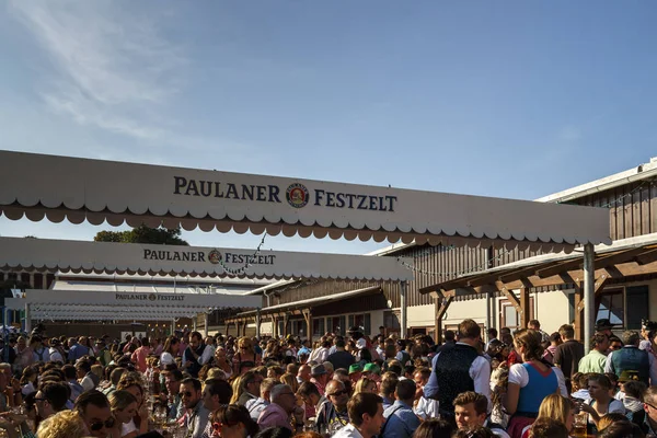 Winzerer Faehndl tent at Oktoberfest in Munich, Germany, 2015