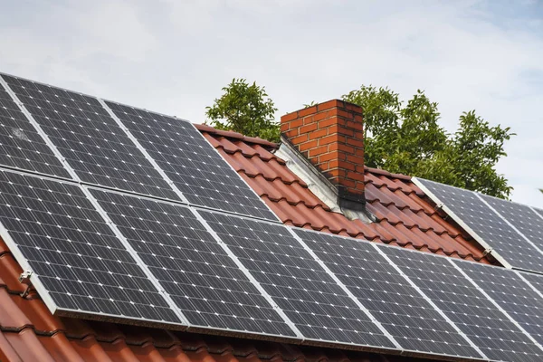 Solar collector on a building in Ruehstaedt, Germany, 2017