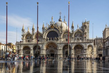 San Marco Bazilikası'nın ve St Mark's meydanından Venedik, İtalya, 2016