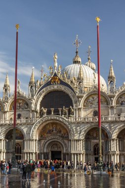 San Marco Bazilikası'nın ve St Mark's meydanından Venedik, İtalya, 2016