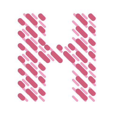 Çizgili latin alfabesi mektubu H. tarama yazı tipi