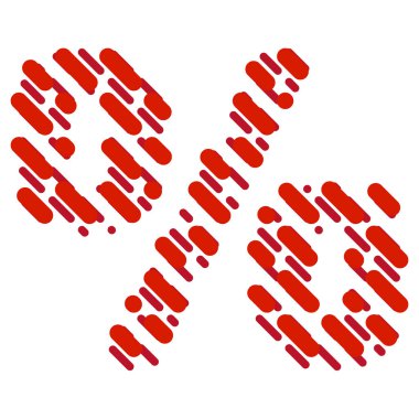 Latin alfabesi yüzde çizgili. Tarama yazı tipi