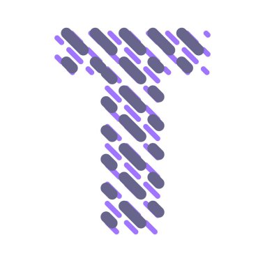 Çizgili latin alfabesi mektubu T. kuluçkalık yazı tipi