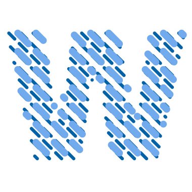 Çizgili latin alfabesi mektubu W. kuluçkalık yazı tipi