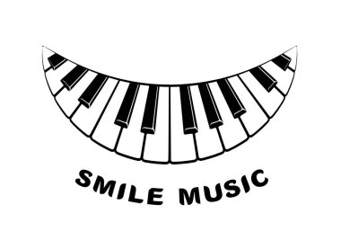 Müzik logo piyano gülümseme simge, basit tarzı