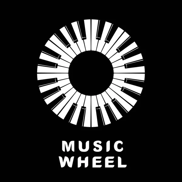 Música logo piano como icono ojo de rueda, estilo simple — Archivo Imágenes Vectoriales