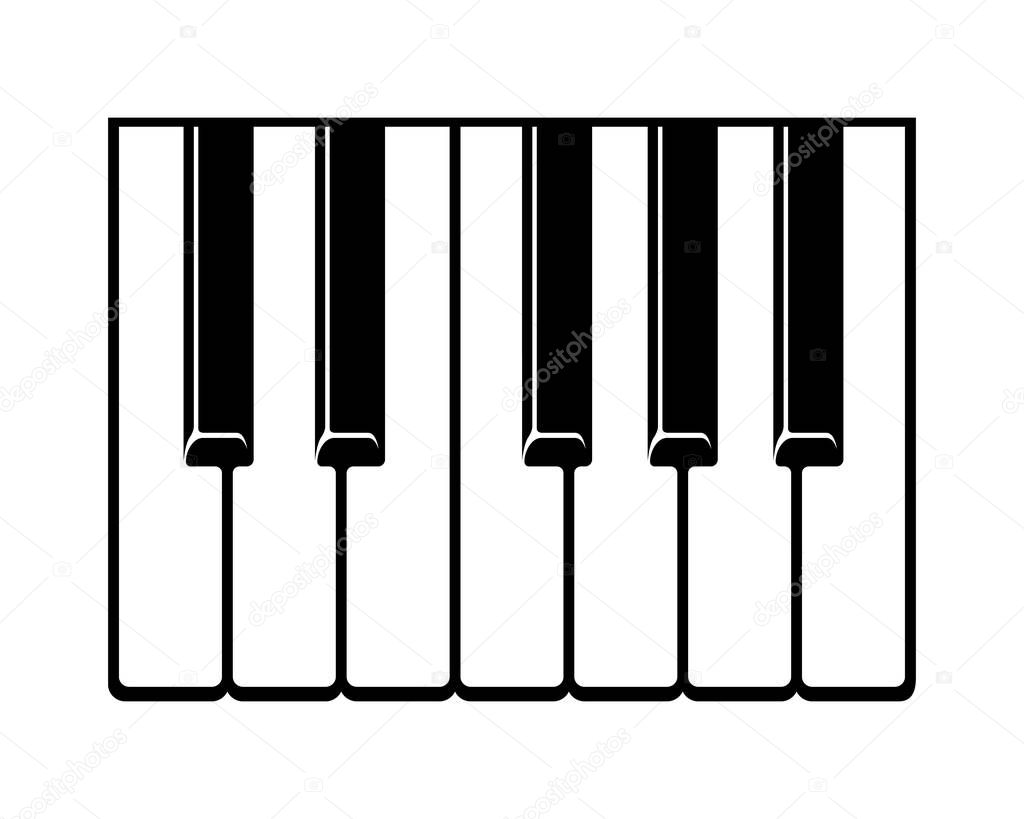Piano keyboard icon. Simple illustration of grand piano key vector icons for web