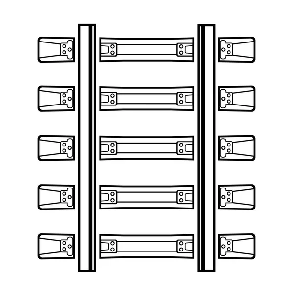 Ferrocarril carril detallado silueta vista superior rieles . — Vector de stock