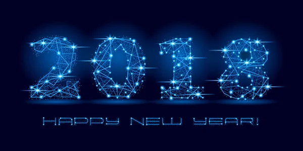 2018 mutlu yeni yıl kartı tasarımınız için metni. Vektör çizim.