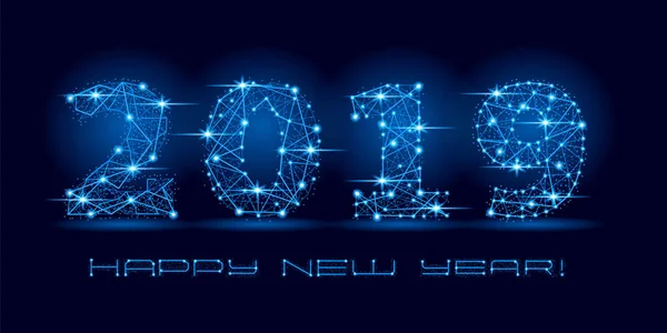 2019 iyi seneler harfler. Vektör çizim.