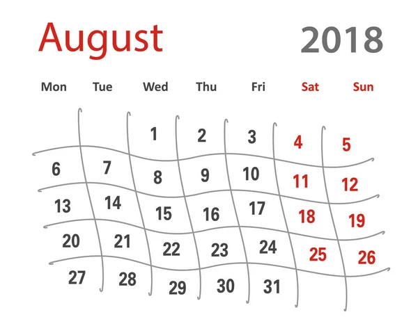 2018 śmieszne oryginalny siatki sie creative kalendarz — Wektor stockowy