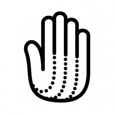 El avuç dott satırları anahat logo vektör.