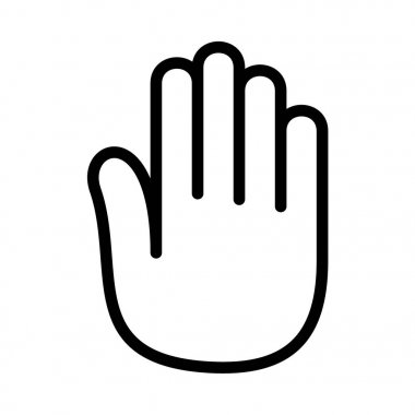 El avuç Merhaba vektör logosu. Anahat stili.