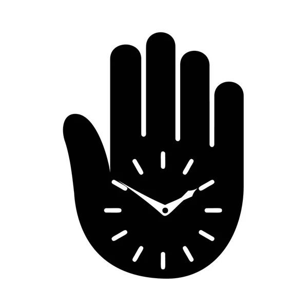 Time management hand klok vector simpel logo. — Stockvector