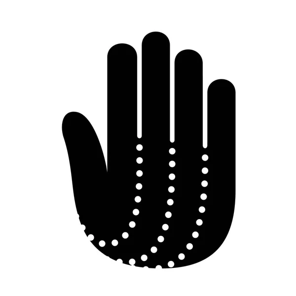 Hand open palm dott lijnen vector simpel logo. — Stockvector