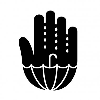 Şemsiye el palm düşürmek yukarıya. Basit tarzı.