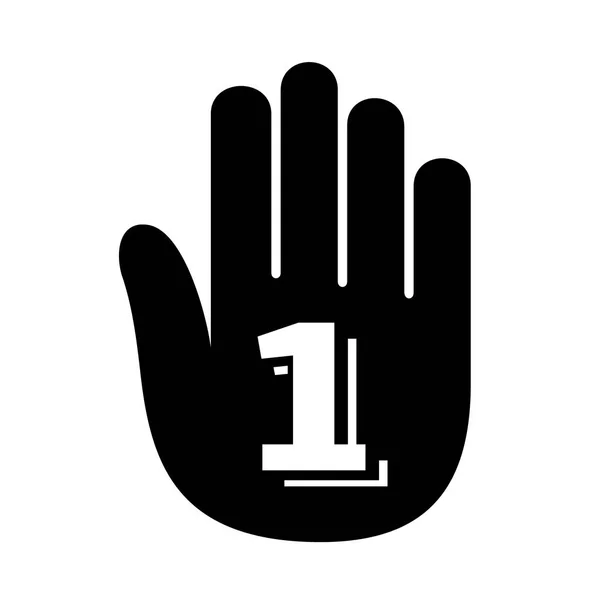Hand één palm eerst open logo. Eenvoudige stijl. — Stockvector