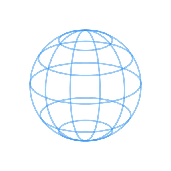 Küre simgesi. Mavi küre simge vektör çizim