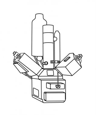 Taramalı elektron mikroskobu vektör çizim.