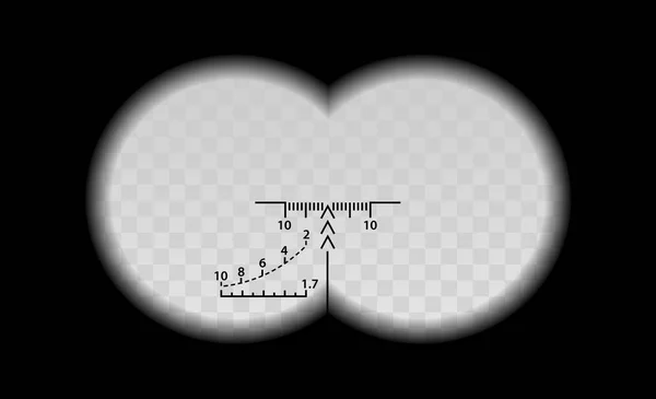 Binocular scale military view with optical sight. — Stock Vector