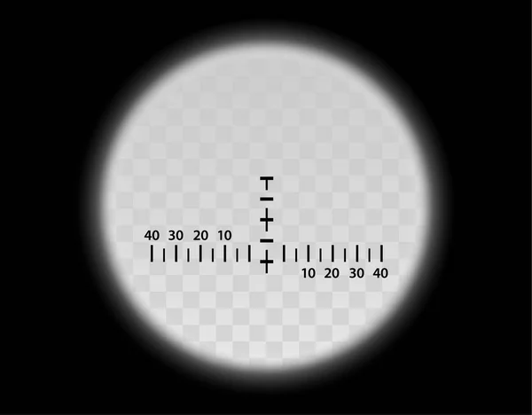 Vue à travers la vue optique. Échelle militaire . — Image vectorielle