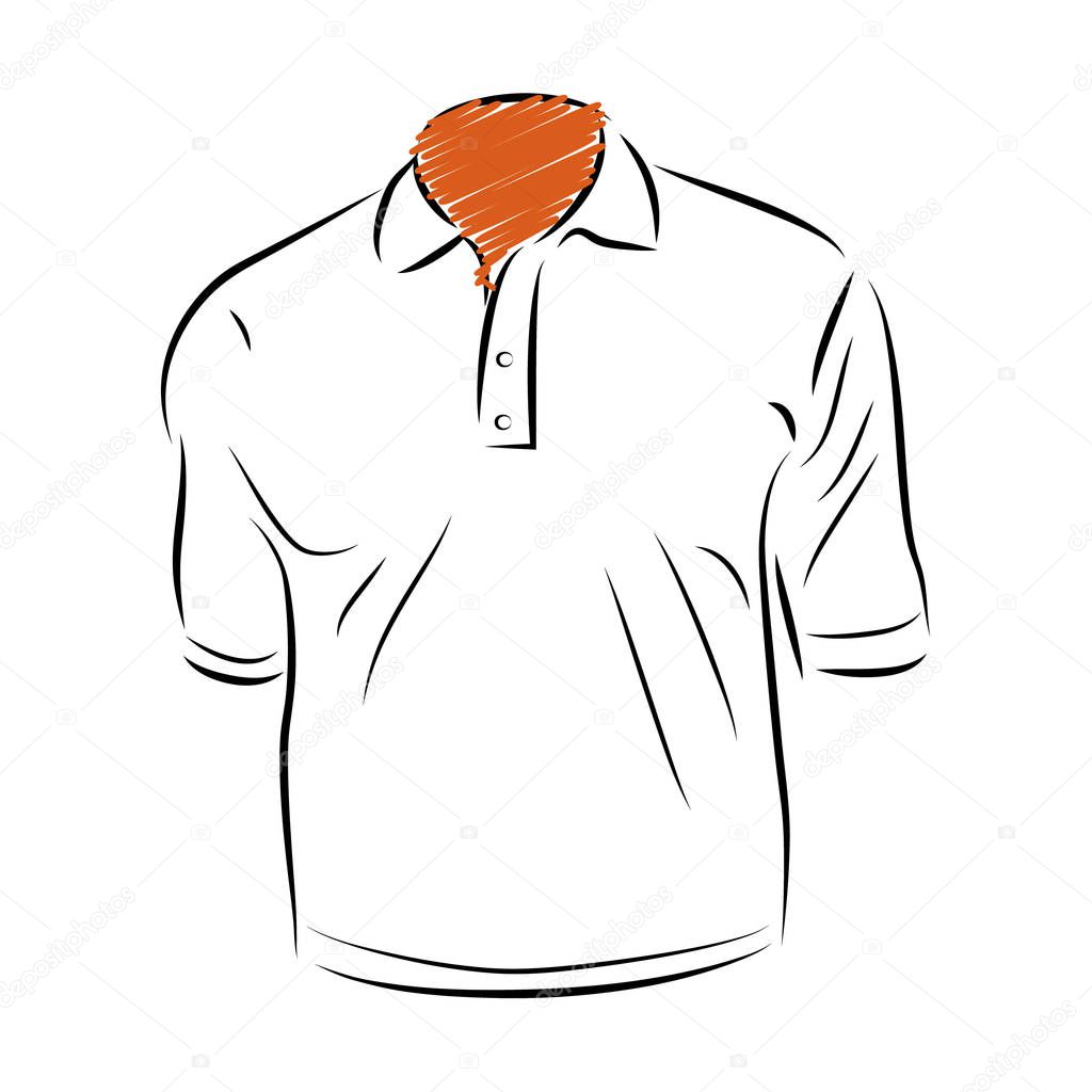 Poloshirt sjabloon. Overzicht stijlicoon. — Stockvector ...