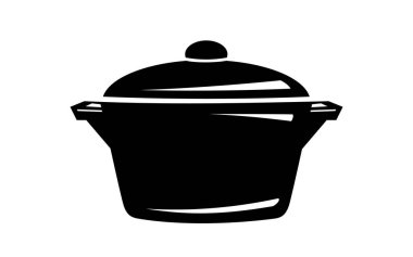 Sıcak tencere yemek pan simgesi, basit stil kızartma