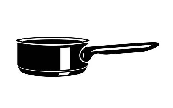 Stekning het kastrull koka pan ikon, enkel stil — Stock vektor