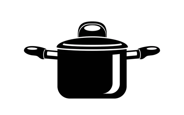 Freír Sartén Caliente Cocinar Iconos Cacerola Ilustración Simple Freír Cacerola — Vector de stock