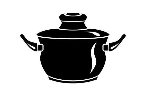 油炸锅煮锅图标 油炸锅煲锅矢量图标的简单说明 — 图库矢量图片