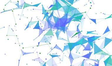 Üçgenler, kan dokusu, soyut kırmızı ağ.