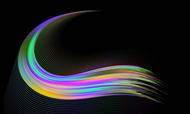 Renkli fırça darbesi. Dalga deniz izole hattı