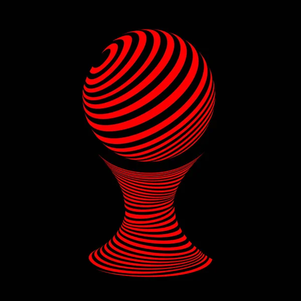 Un globe rayé. Signe vectoriel cercle abstrait rond . — Image vectorielle