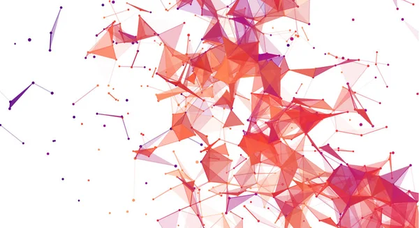 Dreiecke Blutstruktur Punkte abstraktes rotes Netz — Stockvektor