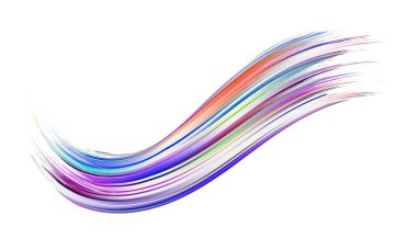 Renkli fırça darbesi. Dalga deniz izole hattı