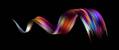 Renkli fırça darbesi. Dalga deniz izole hattı