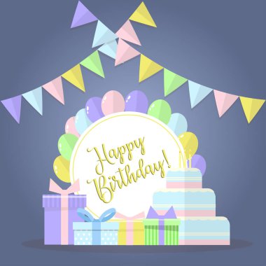 Mutlu doğum günü vektör ayarla.