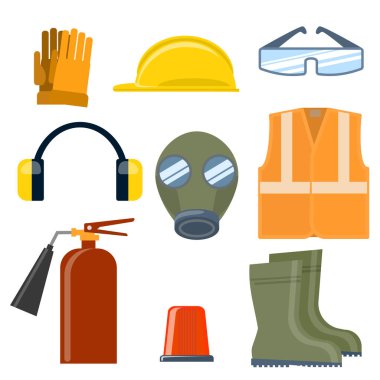 Emanet iş düz vector Icons set.