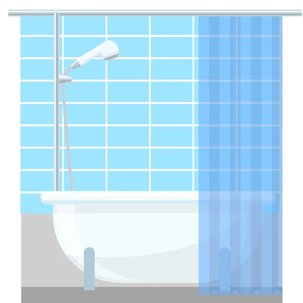 Bathroom interior poster or promo flyer bathtub in the house vector illustration. — Stock Vector