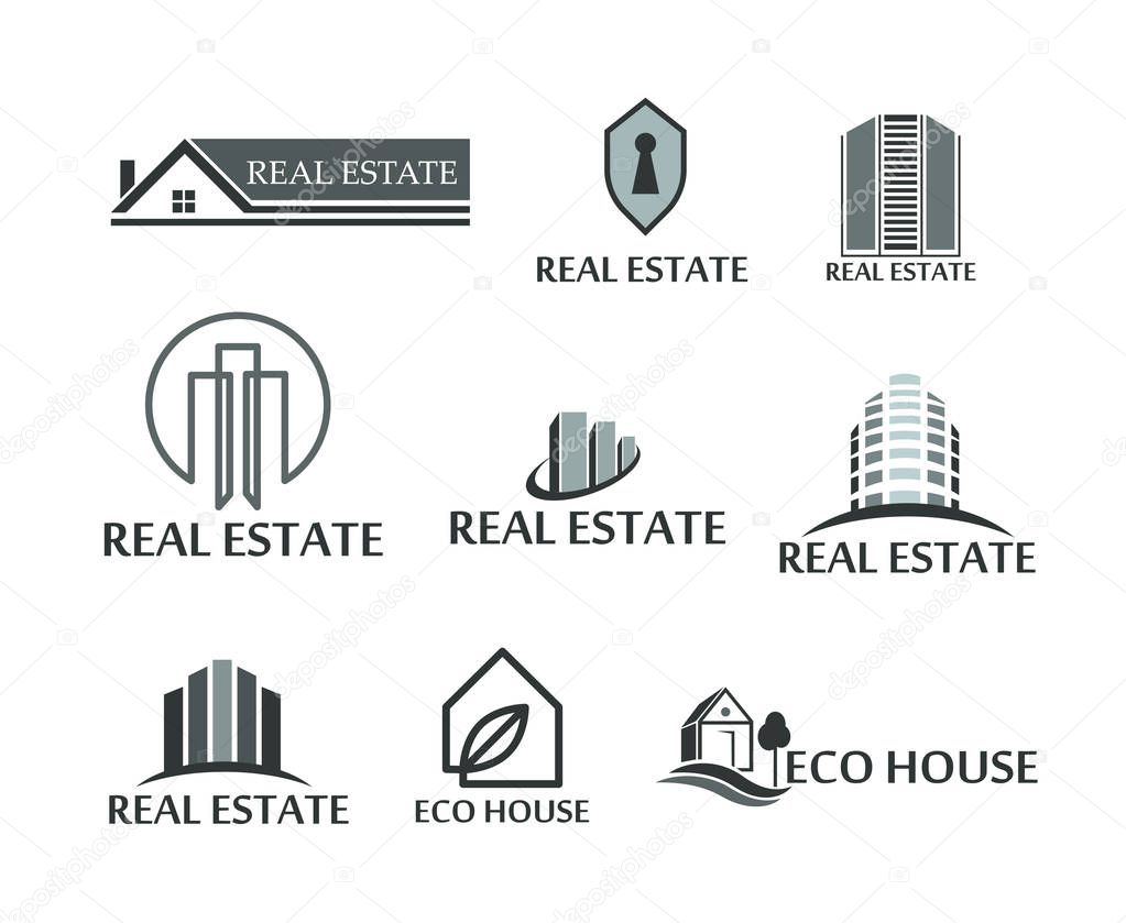 Illustration logos vector set isolated on white background