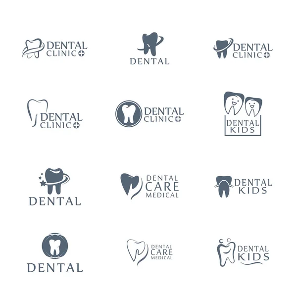Logolar diş bakımı Kliniği, çocuk diş hekimliği kümesi. Diş soyut simgeler