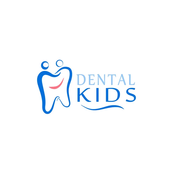 Logo clínica de cuidado dental, odontología para niños. Dientes iconos abstractos — Archivo Imágenes Vectoriales