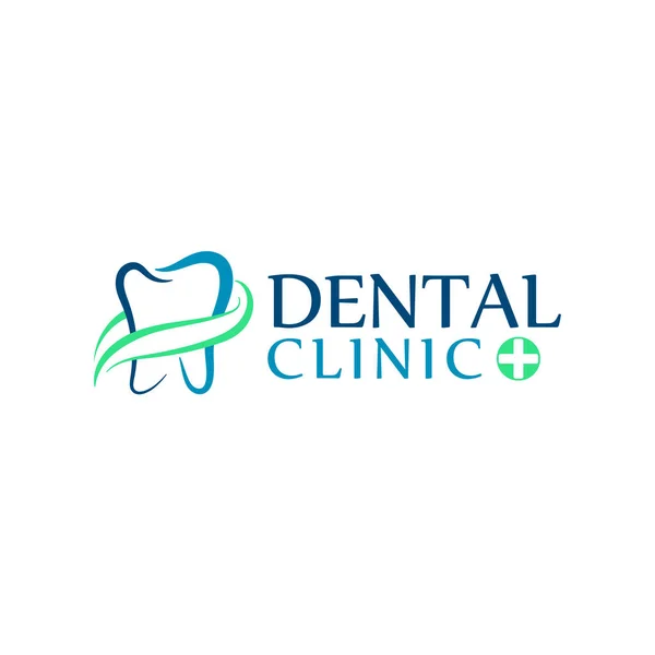 Logo clínica de cuidado dental, odontología para niños. Dientes iconos abstractos — Archivo Imágenes Vectoriales