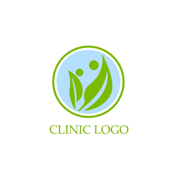 Органические люди логотип с листьями. Шаблон логотипа — стоковый вектор