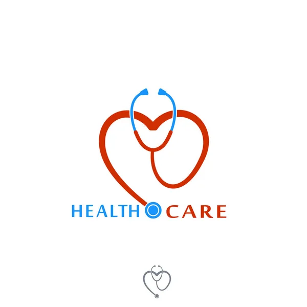 Sağlık bakım vektör simge Logo. Kalp ile tonometer. Etiket veya logo hastane için. Vektör Isolated beyaz arka plan üzerinde.