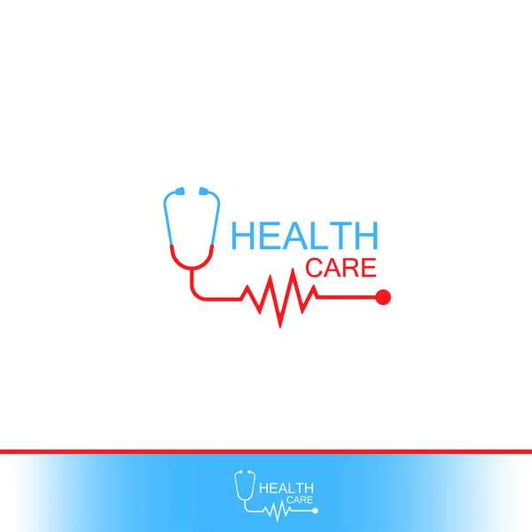 Gesundheitswesen Vektor Symbol-Logo. Tonometer mit Herz jubelndem Kardiogramm. Etikett oder Logo für ein Krankenhaus. Vektor isoliert auf weißem Hintergrund. — Stockvektor